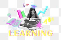 Learning png collage remix, transparent background