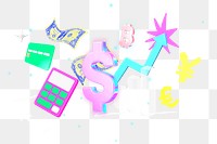 Business investment png collage remix, transparent background