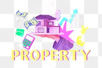 Property png financial collage remix, transparent background