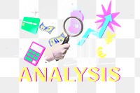 Analysis png financial collage remix, transparent background