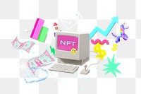 NFT png collage remix, transparent background