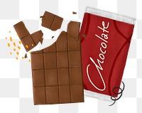 Chocolate bar png sticker, dessert illustration, transparent background