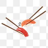 Salmon & tuna sushi png sticker, transparent background