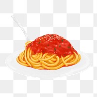 Spaghetti bolognese png sticker, transparent background