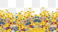 Yellow flower png border, transparent background