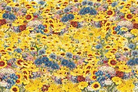 Yellow flower field png, transparent background