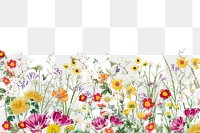 Spring flower border png aesthetic botanical, transparent background