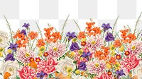 Colorful wedding flowers png border, transparent background