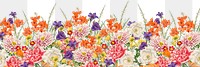 Colorful wedding flowers png border, transparent background