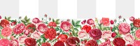 Pink Valentine's flowers png border, transparent background