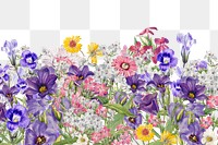 Aesthetic purple flowers png border, transparent background