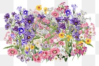 Purple Spring flowers, aesthetic botanical collage art