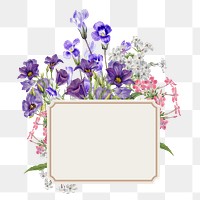 Aesthetic purple flower png badge, paper collage, transparent background