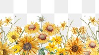 Spring sunflowers png border, transparent background