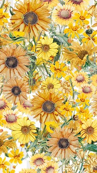 Yellow Spring flowers png aesthetic botanical, transparent background