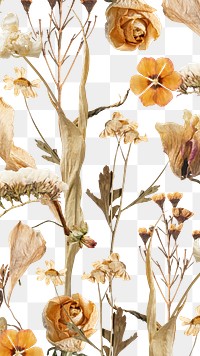 Aesthetic Autumn flower png seasonal botanical, transparent background