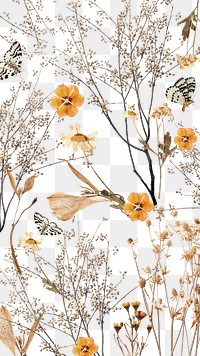 Aesthetic Autumn flower png seasonal botanical, transparent background