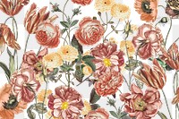 Vintage flowers png botanical collage art, transparent background