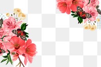 Cherry blossom flower png border, transparent background