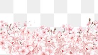 Cherry blossom flowers png border, transparent background