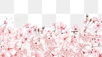 Cherry blossom flowers png border, transparent background