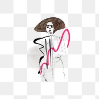 Woman png sunhat, vintage fashion illustration, transparent background. Remixed by rawpixel.