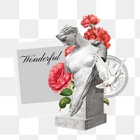Wonderful png word, collage art on transparent background. Remixed by rawpixel.