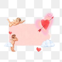 Valentine's Day cupid png note paper, arrow through heart collage art, transparent background. Remixed by rawpixel.