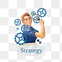 Strategy png word, collage art on transparent background. Remixed by rawpixel.