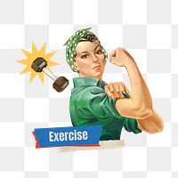 Exercise png word, collage art on transparent background. Remixed by rawpixel.