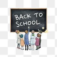 Back to school png word, collage art on transparent background. Remixed by rawpixel.