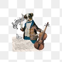 Dog png violinist, music & entertainment, transparent background. Remixed by rawpixel.