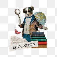 Education png word, collage art on transparent background. Remixed by rawpixel.