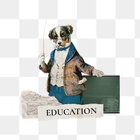 Education png word, collage art on transparent background. Remixed by rawpixel.