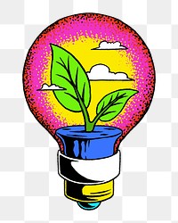 Png neon eco power illustration, transparent background