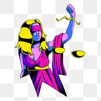 Png vibrant law god illustration, transparent background