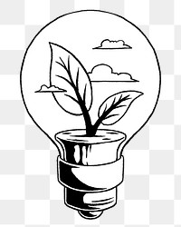 Png eco light bulb illustration, transparent background