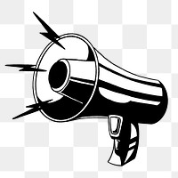 Png black megaphone  illustration, transparent background