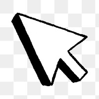 Png black cursor arrow illustration, transparent background