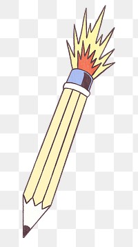 Png retro pencil creativity illustration, transparent background