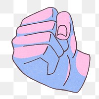 Png pink hand fist illustration, transparent background