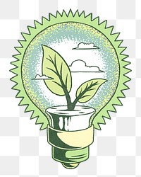 Png retro green energy illustration, transparent background