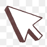 Png brown cursor arrow illustration, transparent background