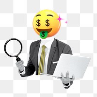 Business auditor png sticker, finance remix on transparent background