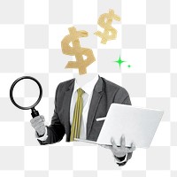 Business auditor png sticker, finance remix on transparent background