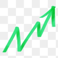 PNG Green marker growth arrow illustration transparent background