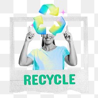 Recycle word png environment gradient holographic collage remix