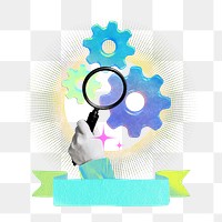 SEO png cogwheels collage remix, transparent background