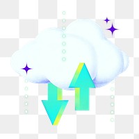 PNG cloud storage, technology collage remix, transparent background