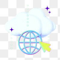 Cloud network png technology collage remix, transparent background